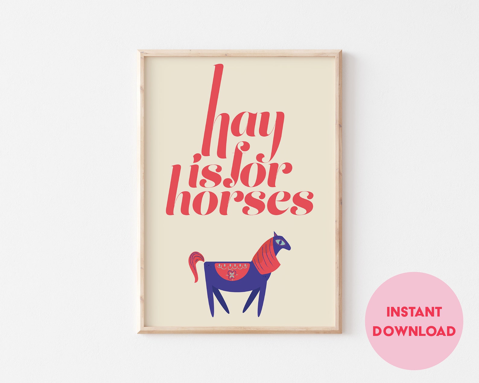 Hay is For Horses Printable Wall Art Hey is for Horses Etsy