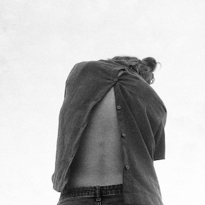 Linen Back Button Down Shirt
