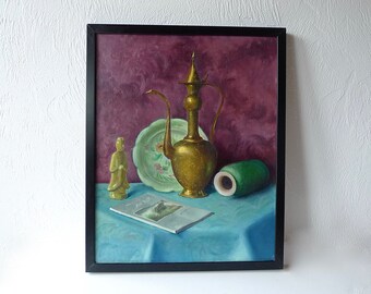 Vintage Kitchen Still Life Painting Fine Art Reproduction Boho Breakfast Dining Room Art Feminine Portraiture
