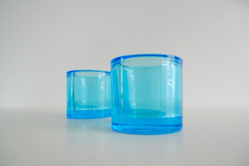 Iittala Glass Candle Holder Blue Kivi Votive Image 0