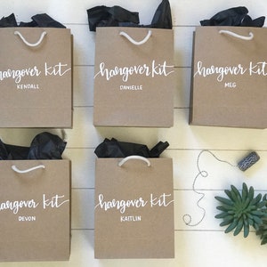 wedding gift bags . hangover kit . personalized gift bags . bridesmaid gift bags . bridesmaid tote bags