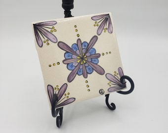 Lavender Mini hand painted ceramic tile Ornament Magnet