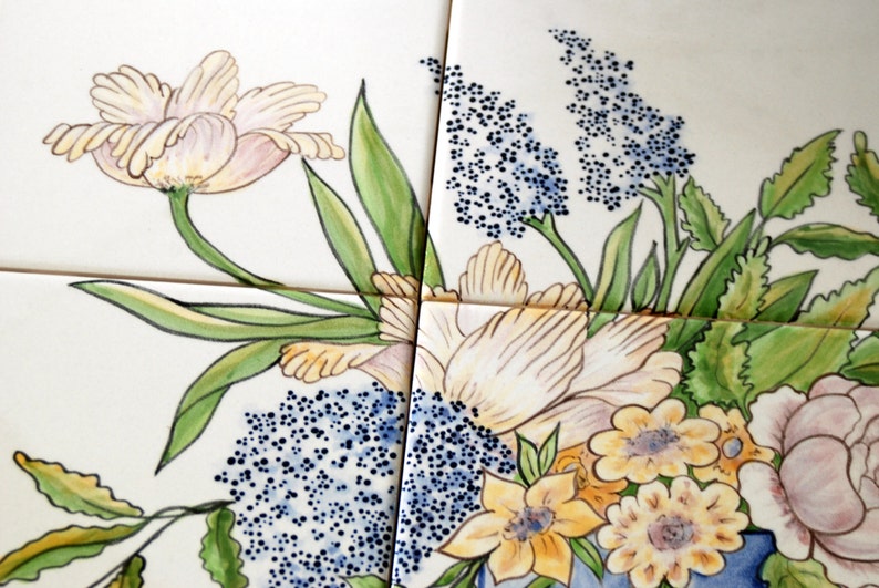 Mural de azulejos pintado a mano estilo renacentista | Etsy