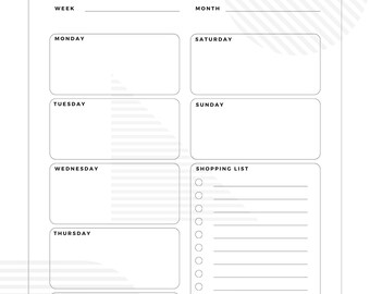 Printable Weekly Meal Plan Template - Mini Bundle
