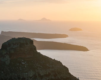 Santorini Sunset Print: Oia, Greek Islands Landscape Photography