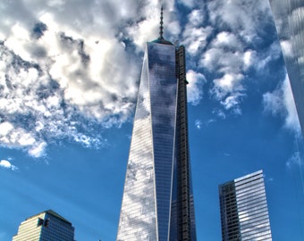 One World Trade Center - New York City - Manhattan - Cityscape Photography - Clouds - Reflection - 911 - Fine Art - Large Format