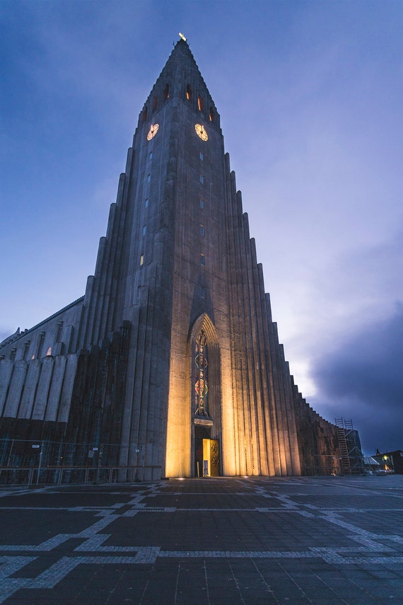Hallgrimskirkja Island Reykjavik Stadtbild Fotografie Etsy