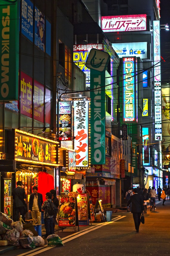 Tokyo Nights Japan Street Lights Travel Photography Etsy