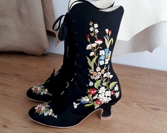 Handstickerei, um Ihre eigenen Pinet Boots zu machen - Victorian Embroided Boot Embroidery - nur digitale Dateien