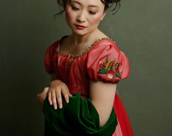 Strawberry Dress Files - Embroidery Files to make your own dress based on the Red gown from the V&A - DIGITAL FILES ONLY