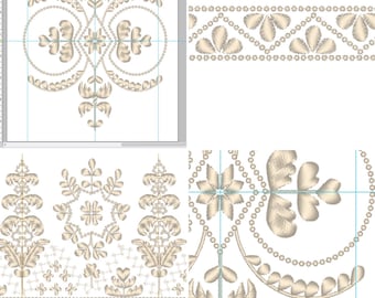 Machine Embroidery Pattern for 1805 Regency Gown - Whitework Embroidery - Machine Files Only