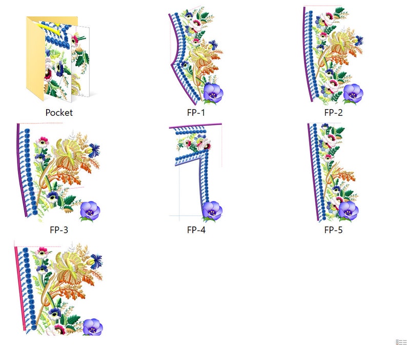 Complete court suit embroidery pattern set frock coat, waist coat vest and pant buckle for machine embroidery based on V&A coat image 8