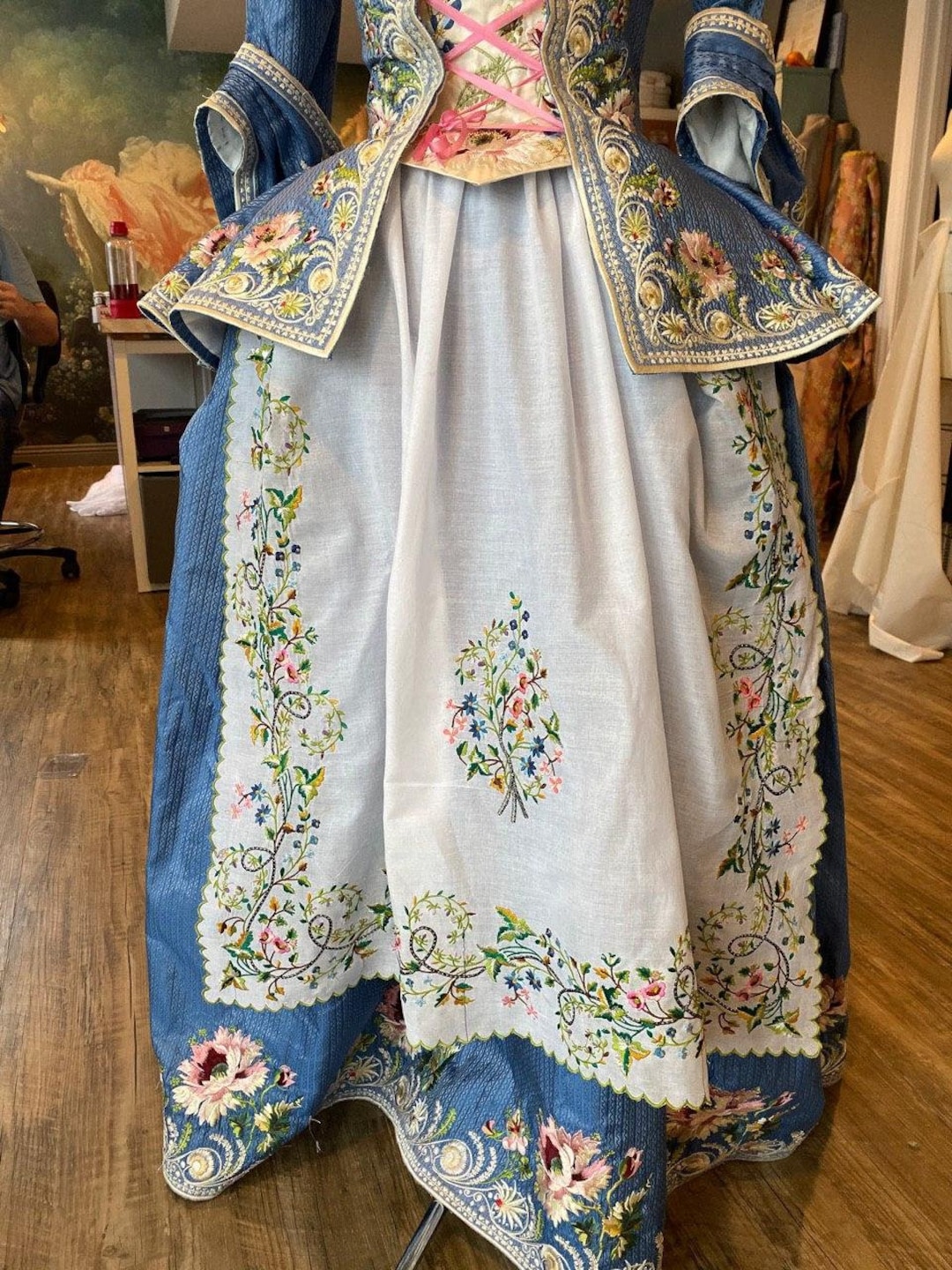 Colorful 1780's Fichu and Apron Embroidery - Includes Files for