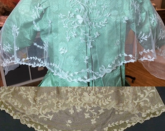 Embroidery Pattern to make engageantes or sleeve ruffle lace - Ribbon Type from LACMA - DIGITAL FILES