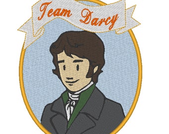 Team Darcy Patch - Pride and Prejudice Patch - Embroidery Pattern Only