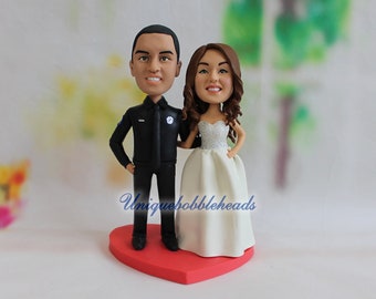 cute wedding topper custom wedding cake topper bride and groom cake topper for wedding bobbleheads