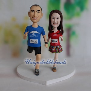 running wedding cake topper custom running cake topper running bobblehead cake topper for wedding