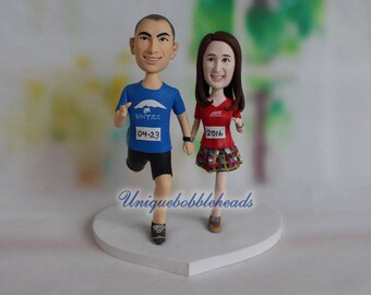 running wedding cake topper custom running cake topper running bobblehead cake topper for wedding