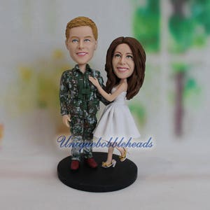 military cake topper for wedding funny cake topper unique bobbleheads unique cake topper for wedding custom wedding cake topper hand made