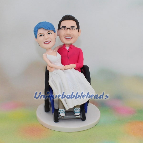 wheelchair wedding cake topper rolling chair wheel chair wedding bobbleheads cake topper for wedding