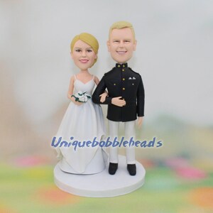 Custom Wedding Cake Topper: Military Groom, Funny Bobbleheads