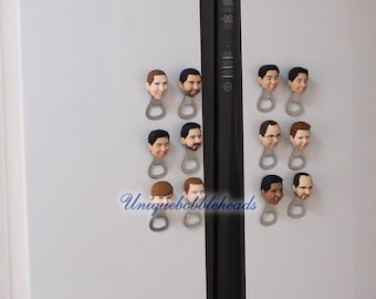 Custom Face Refrigerator Magnet Bottle Opener: Groomsmen portrait Gift