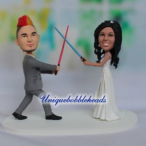 Monogram Wedding Cake topper - FUNNY cake topper - Personalized Cake topper - star war - light bar - laser