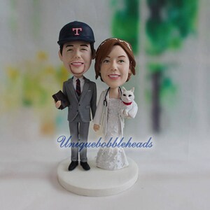 Doctor wedding cake topper, baseball hat, sport cake topper, wedding bobbleheads, mini me, groom cake topper, Single Party, bachelor party