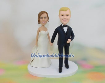 custom cake topper for wedding figurine wedding bobbleheads gift for couple gift for wedding personalized cake topper