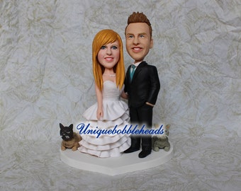 Custom wedding cake topper with dog cat,cake topper,funny cake topper,unique cake topper,pet,personalized cake topper for wedding,cat,pets