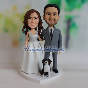 unique wedding cake topper, custom wedding cake topper, funny cake topper look like you, pets, dogs, cats, Mr. and Mrs., personalized