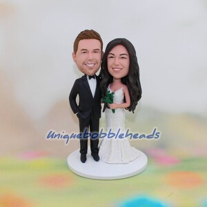 Personalized wedding cake topper for wedding bobbleheads bride and groom cake topper gift for couple