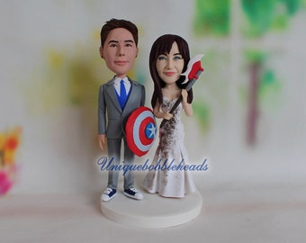 Captain America wedding cake topper wedding shield cake topper captain america bobblehead shield axe cake topper for wedding