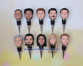 Tappo per vino Bobblehead personalizzato: regali personalizzati per lo sposo e la damigella d'onore