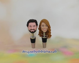 Custom Bobblehead Wine Stopper: Personalized Polymer Clay Doll bottle stopper bear stopper