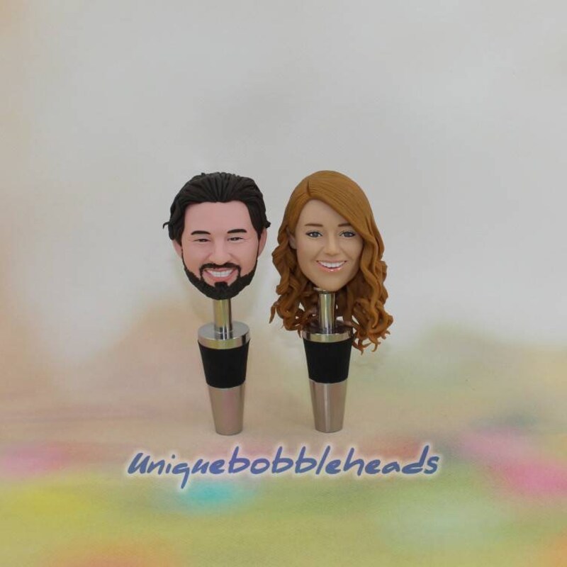 Wine Stopper Two Person Bobblehead - Personalized main image 1
