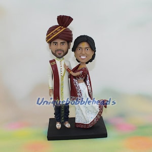 custom indian wedding cake topper for wedding bobbleheads indian wedding cake topper Saree wedding cake topper