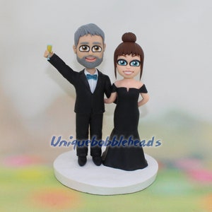 Bitmojis wedding cake topper for wedding cartoon drawing wedding bobbleheads wedding gift for couple cartoon style