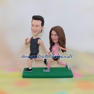 running wedding cake topper custom running cake topper running bobblehead cake topper for wedding home decor run