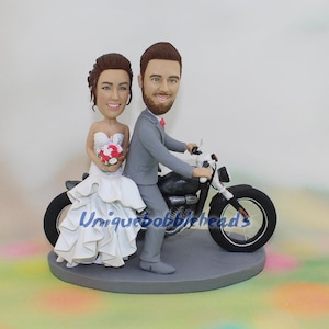 motorcycle wedding cake topper for wedding funny wedding cake topper bobbleheads wedding harley devison bobblehead cake topper