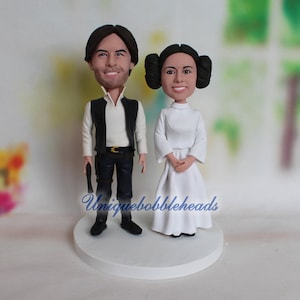 Han solo wedding topper princess leia wedding topper star war cake topper for wedding cosplay wedding cake topper