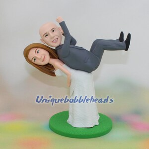 funny wedding cake topper for wedding bobbeheads unique wedding cake topper figurines hand make cake topper look like you