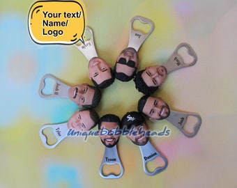 Personalized Groomsmen Bottle Opener: Custom Polymer Clay Bobblehead Gift
