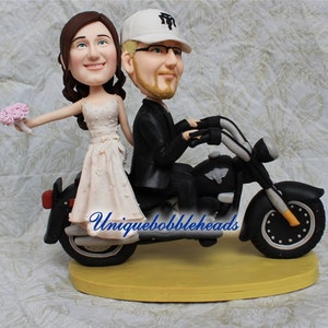 Bride and Groom Motorcycle Customized Wedding Cake Topper Handmade Wedding Gift Bride and Groom Motorcycle Customized Wedding Cake Topper Handmade Wedding Gift