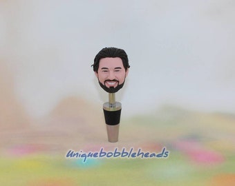 Tappo per vino con testa a forma di bobblehead personalizzato: regalo per lo sposo