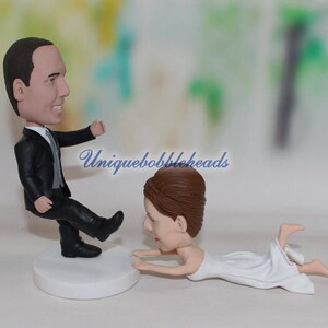 funny wedding cake topper, custom wedding cake topper, customized cake topper look like you, cake topper for wedding, birde cake topper