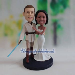 star war bobbleheads, Luke Skywalker, han solo, princess leia, star war, movie star, custom bobbleheads, custom wedding cake topper