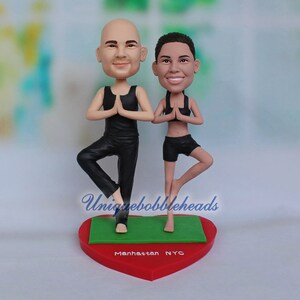 Yoga wedding cake topper for wedding custom cake topper wedding topper custom bobblehead Cake topper wedding bobble head Custom cake topper