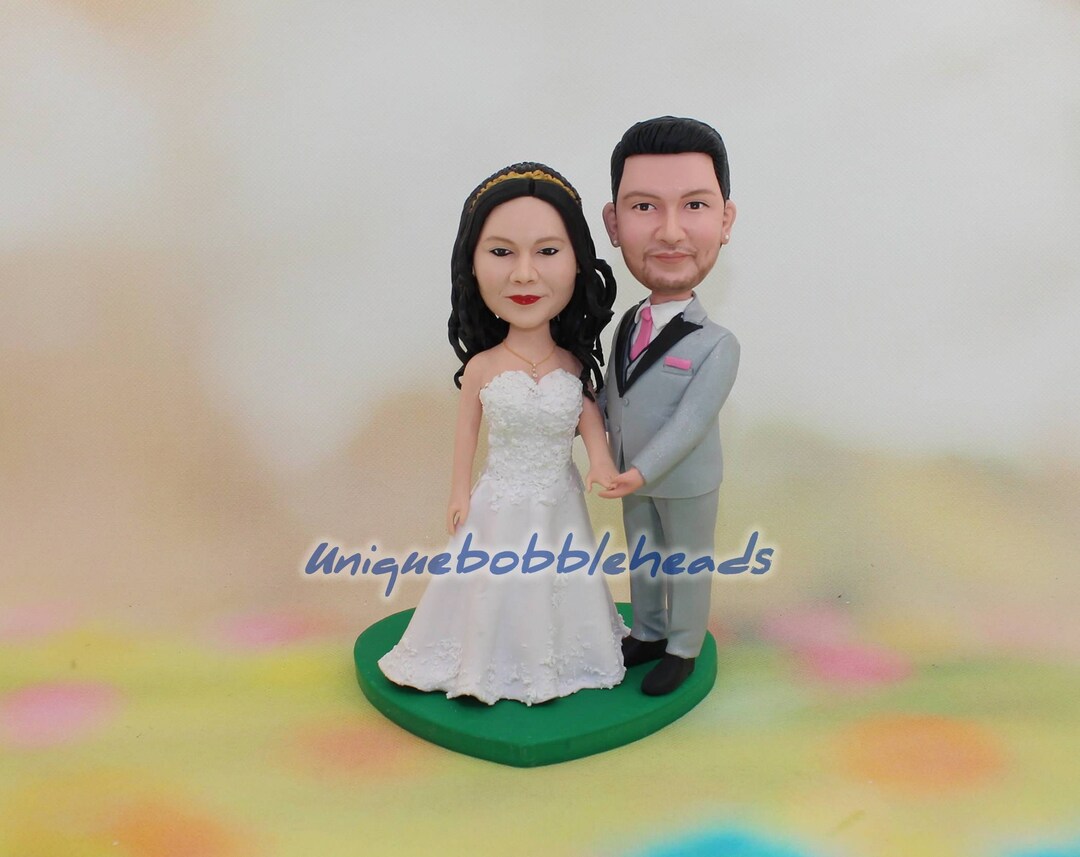 Custom Wedding Cake Topper for Wedding Bobbleheads Bride and Groom Cake ...