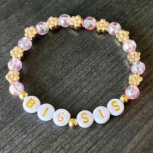 Bransoletka z koralików Big Sis: prezent z okazji ciąży, 15 cm, dla dzieci